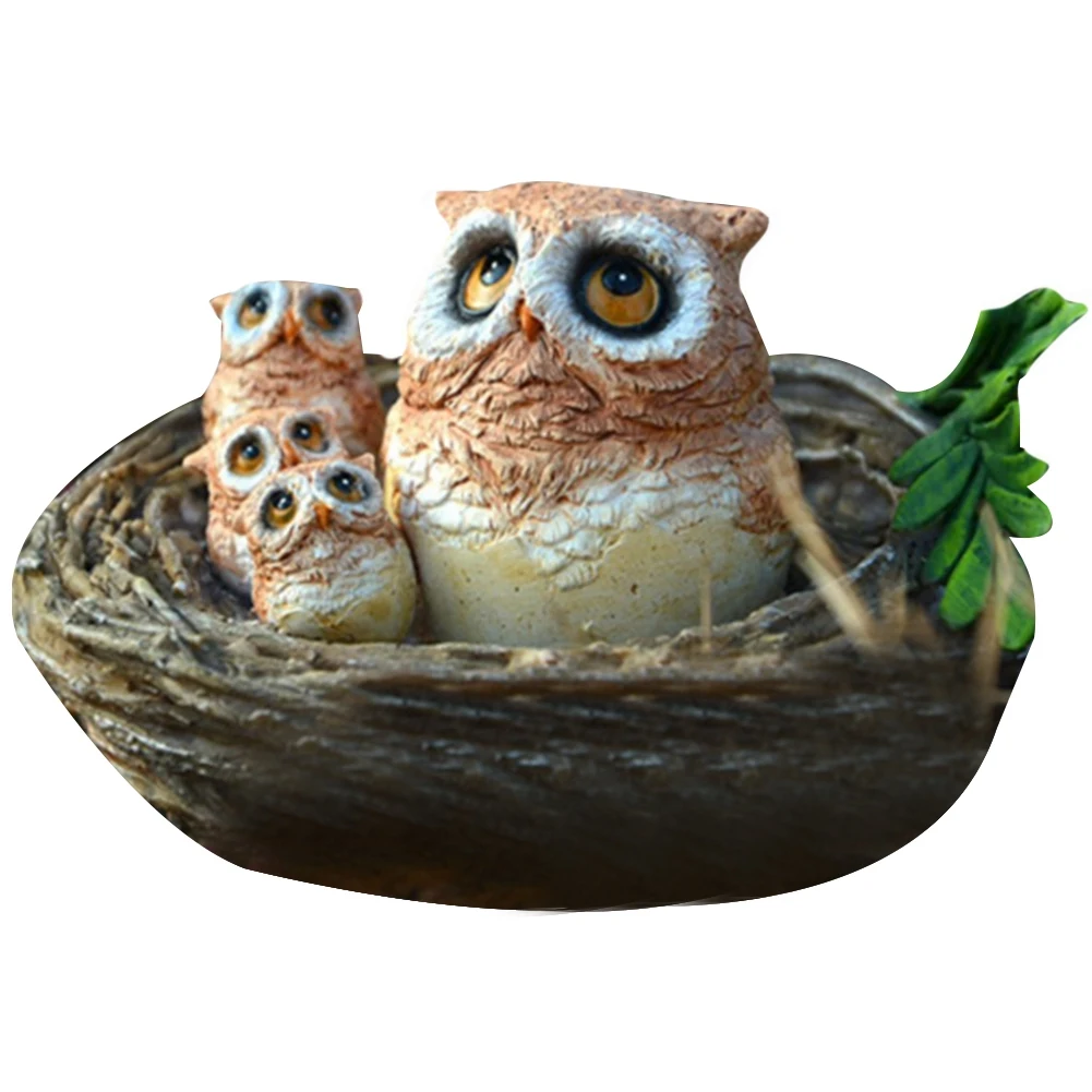 

Owl Animal Figurine Modern Crafts Home Decoration Accessories Miniature Garden Tabletop Shelves