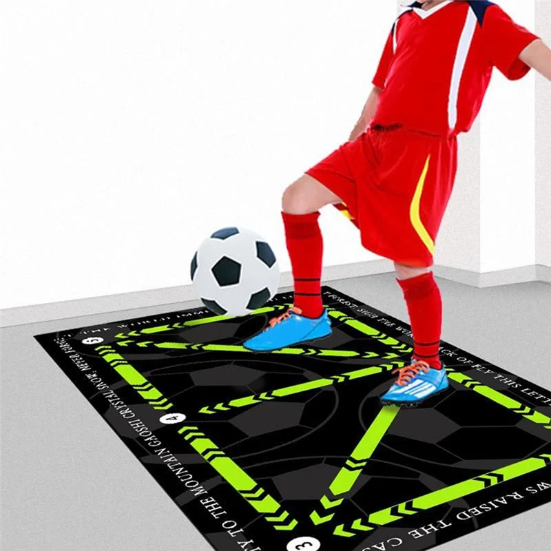 NALFI-Alfombra de entrenamiento de paso de fútbol, estera de tren de fútbol, estera de entrenamiento de paso antideslizante para todos los niveles, para todas las edades 31,49 pulgadas * 19,68 pulgadas