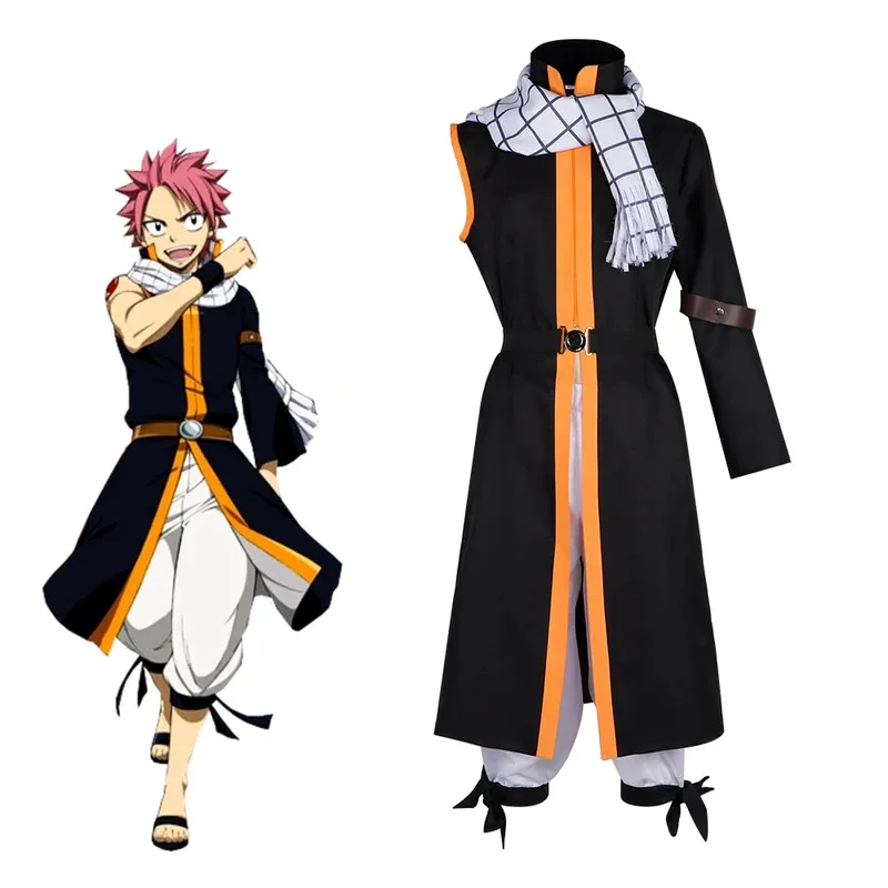 أزياء ناتسو التأثيرية أنيمي الجنية الذيل دور اللعب موحدة ملابس حفلات الهالوين كرنفال للرجال