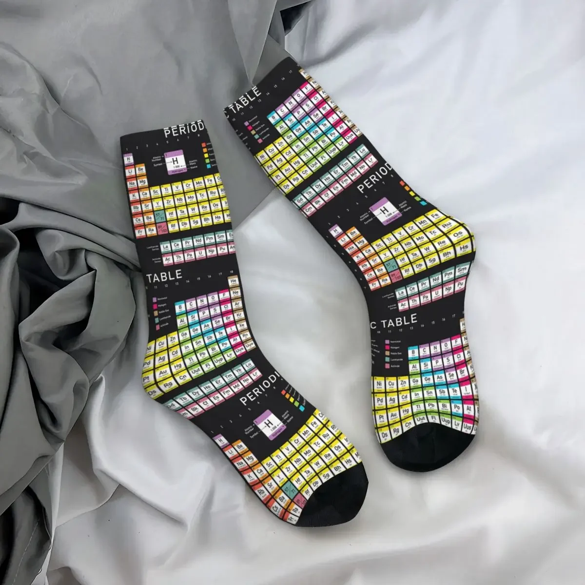 Periodic Table Detailed With Socks Harajuku Super Soft Stockings All Season Long Socks Accessories for Man's Woman's Gifts