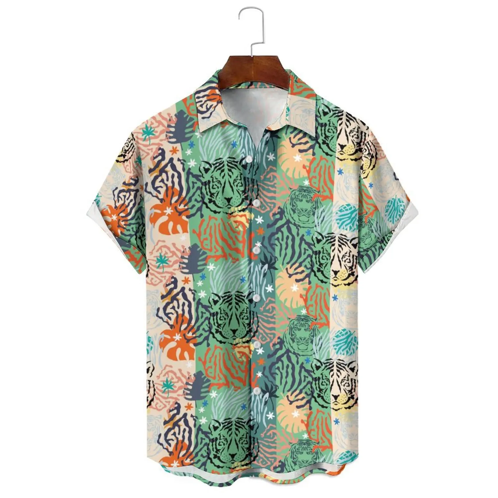 

Summer Men/Women Abstract Animal Illustration Print Casual Loose Large Size Simple Daily Travel Can Wear Short-Sleeved Shirt