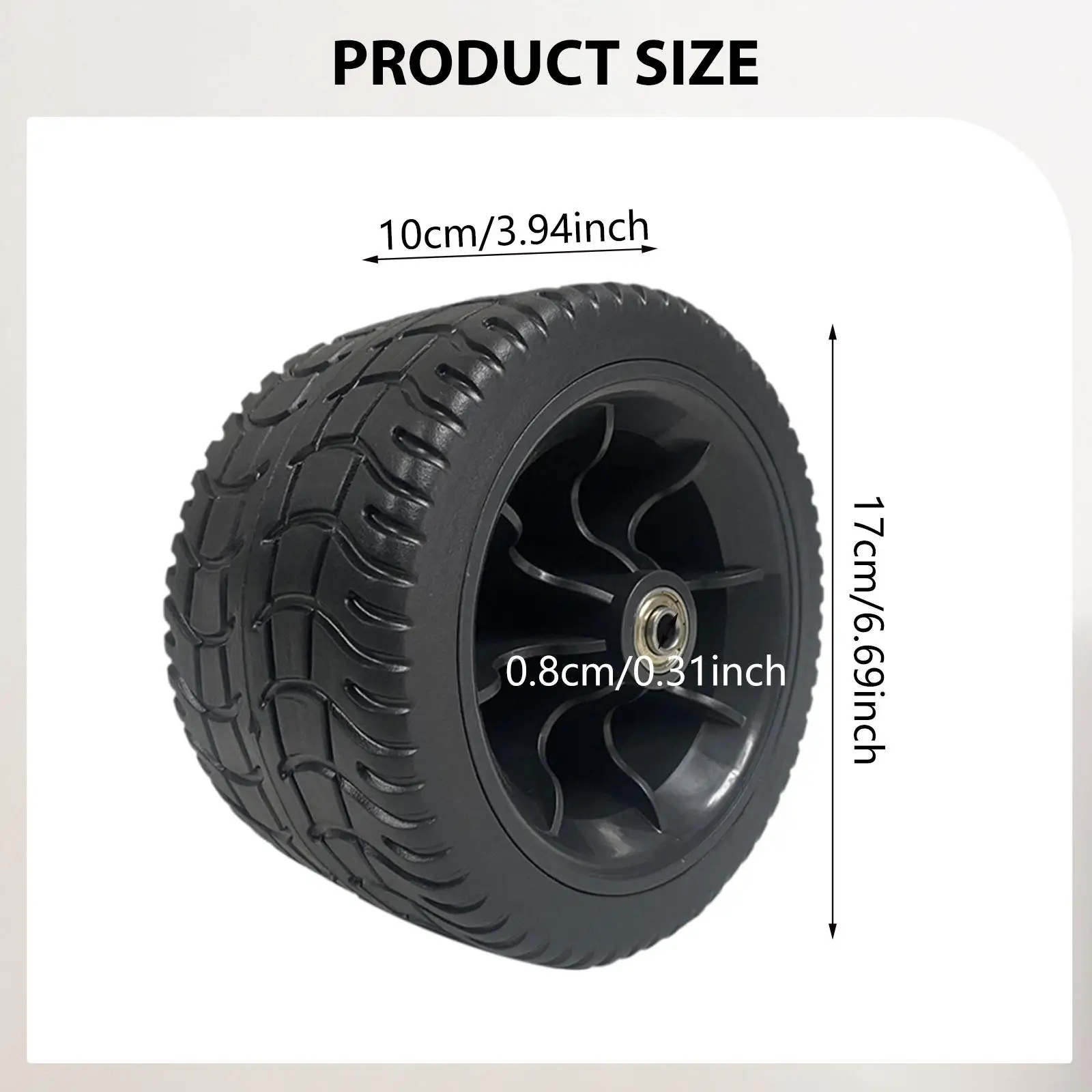 

Foldable Utility Cart Wheel Wide 10cm Punctureproof Tire Accessory for Shopping Beach Industrial Cart