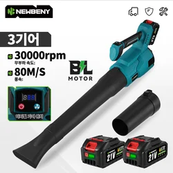 NEWBENY Cordless Brushless Electric Blower 3 Gears Leaf Blower Clean Fallen Leaves Dust Snow Tool For Makita 18V Battery Pin