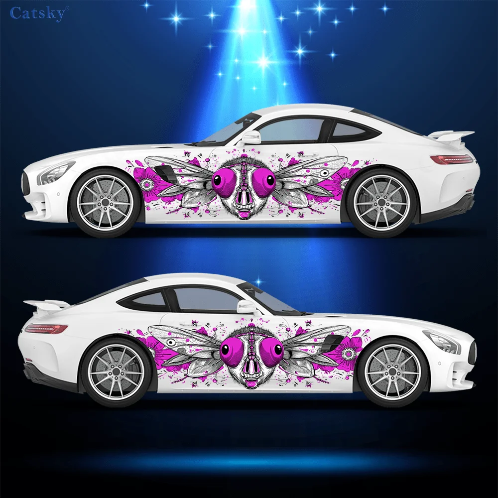 

Big-eyed Fly Colorful Car Side Sticker Decoration, PVC Waterproof Scratch Resistant Decal, Car Protection, Auto Accessories Gift