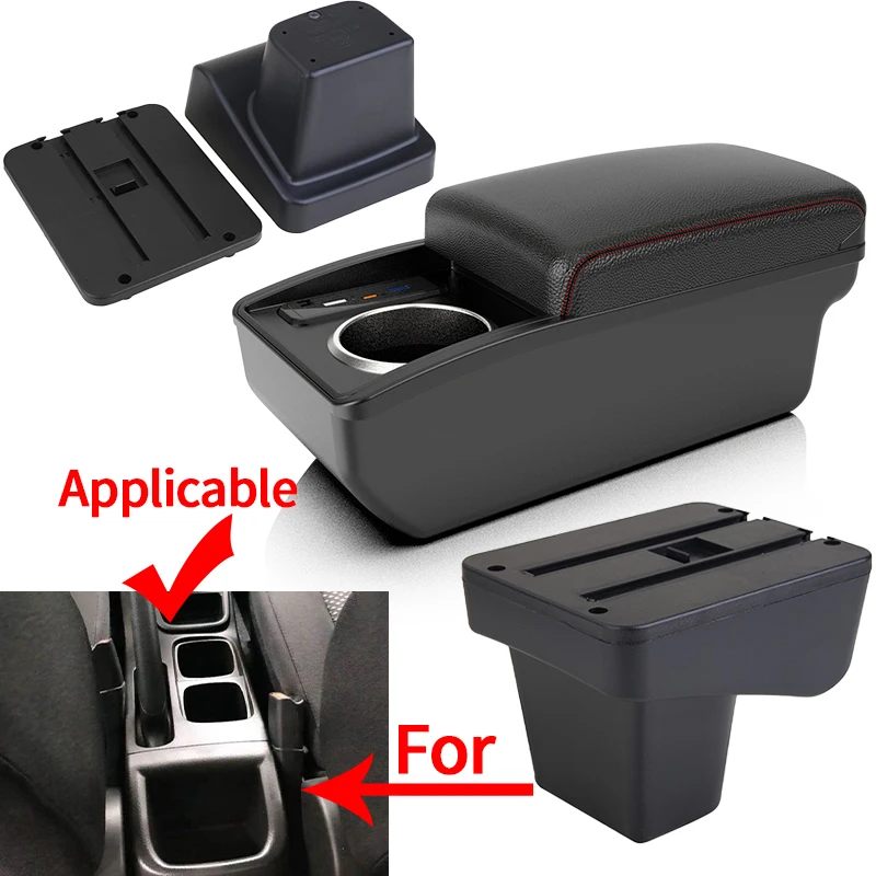 لسوزوكي فيتارا مسند الذراع التحديثية أجزاء مخصصة مسند ذراع السيارة مركز صندوق تخزين اكسسوارات السيارات الداخلية USB سهلة التركيب