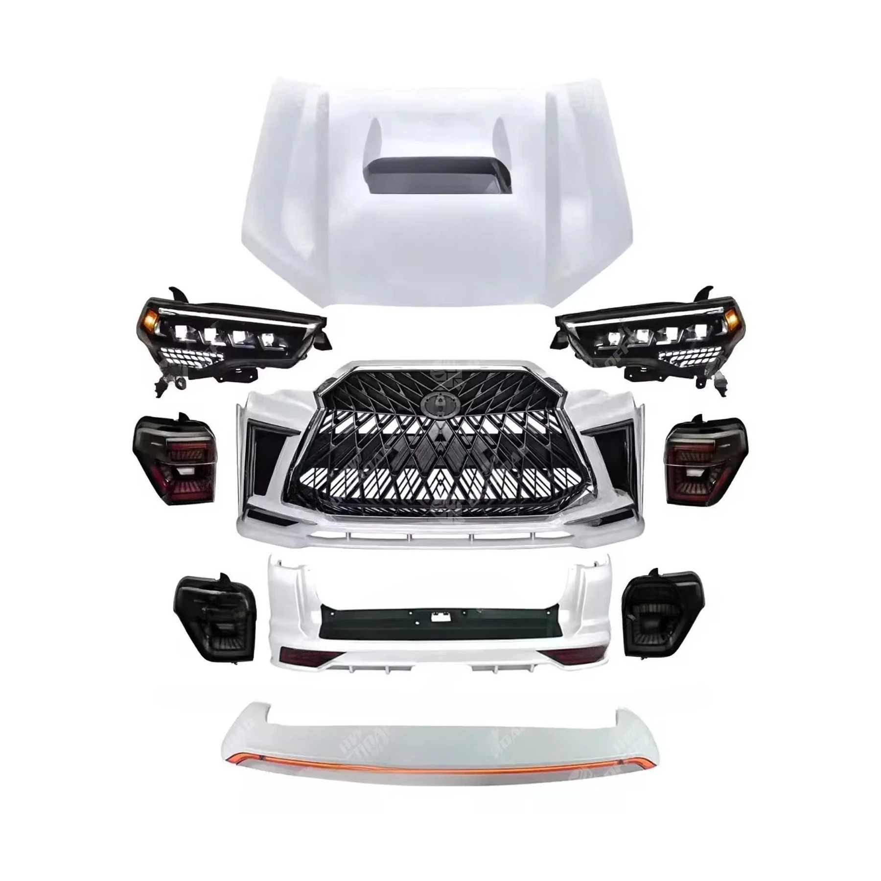 

Upgrade Facelift 4x4 Offroad Bodykit Car Refit for 4Runner 2010- 2020 Bumper Grille Headlight Taillamp Hood Spoilercustom