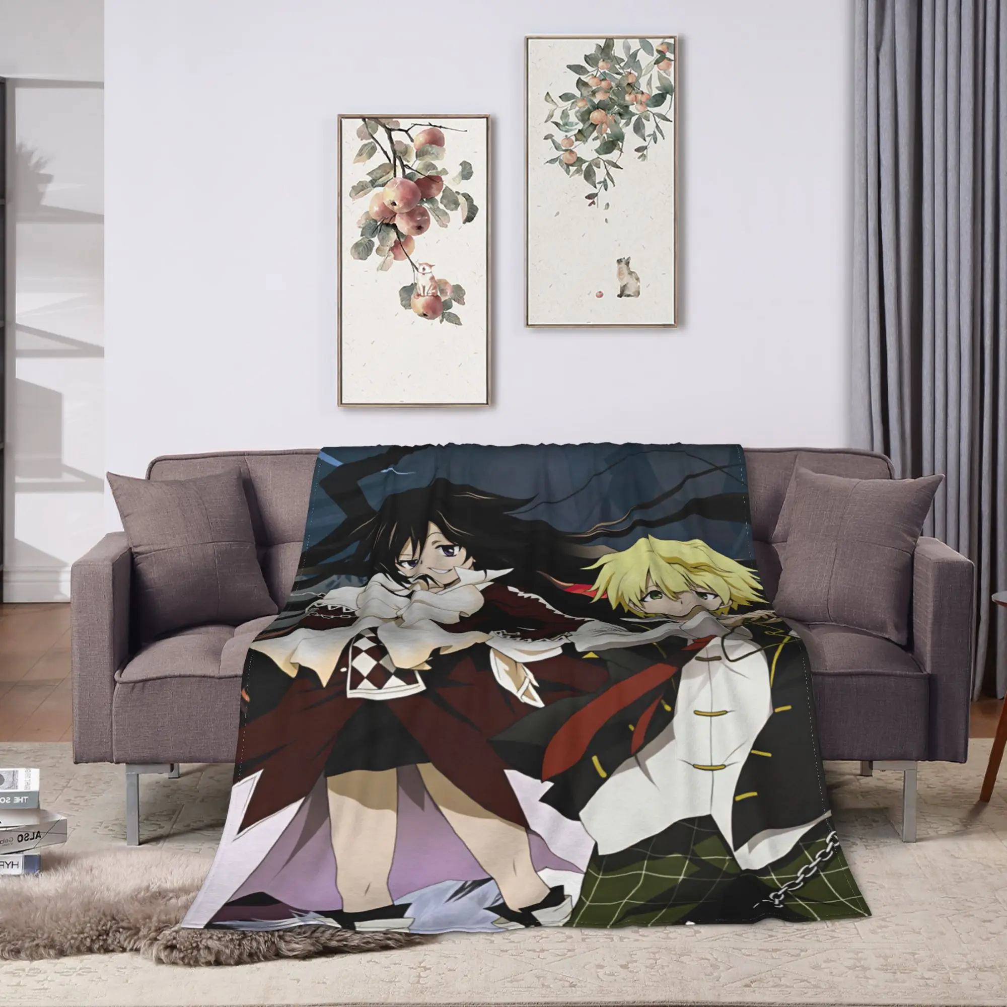 Ozz Manga Pandora Hearts Warm Blanket  Decorative Plush Throw Blanket Fashion Living Room Flannel Bedspread Sofa Bed Cover