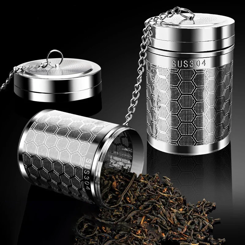 Infusor de té de 1 pieza, coladores de té de malla extrafina para té suelto, colador de té de acero inoxidable con gancho de cadena extendido