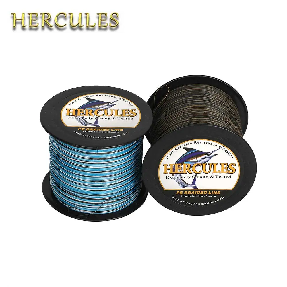 Hercules Plecionka wędkarska Pesca 10-300lb PE Carp Fish Camo Blue 100M 300M 500M 1000M Saltwater Peche 8 Strands 4 Strands