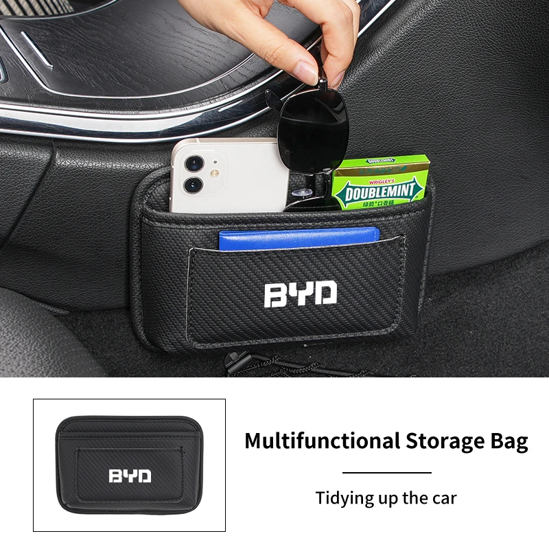 Car Door Storage Bag Seat Center Console Side Pocket Organizer Accessories For BYD M6 G3 F3 G5 T3 I3 F0 F6 S6 S8 E5 E6 G6 L3 S7