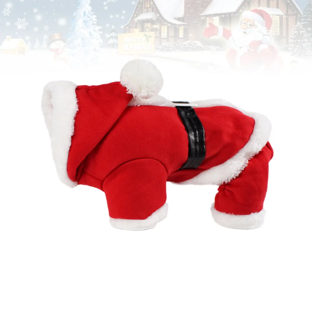

Pet Dog Warmth Clothes Christmas Santa Costume Stylish Comfortable Easy to Put on Small Dogs Outdoor Activities Party Wear L