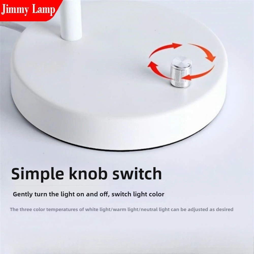 Nordic Ins Style E27 Eye Protection LED Metal Desk Lamp Study Desk Dormitorystudent Children's Desktop Office Reading Desk Lamp