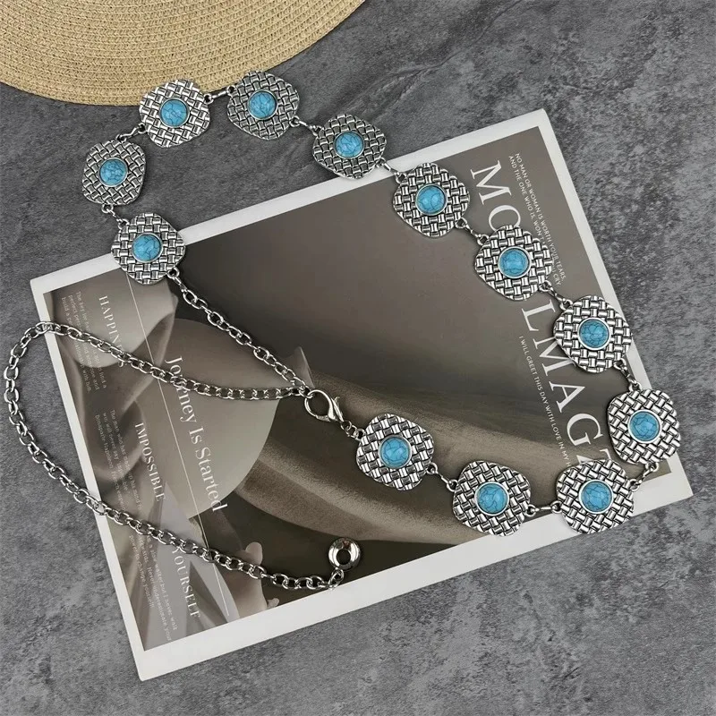 الفضة الماس حزام على شكل سلسلة معدنية المرأة الذهب والفضة مشد الإناث Cummerbund معطف حزام فستان Decration حزام ضيق J1564