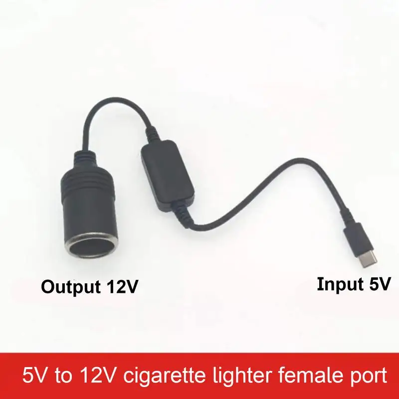 Adapter To USB USB C Adapter 1FT USB To 12V Cable Stable Power Cable Female Converter Cable Max 12W Type C To Socket For Dash