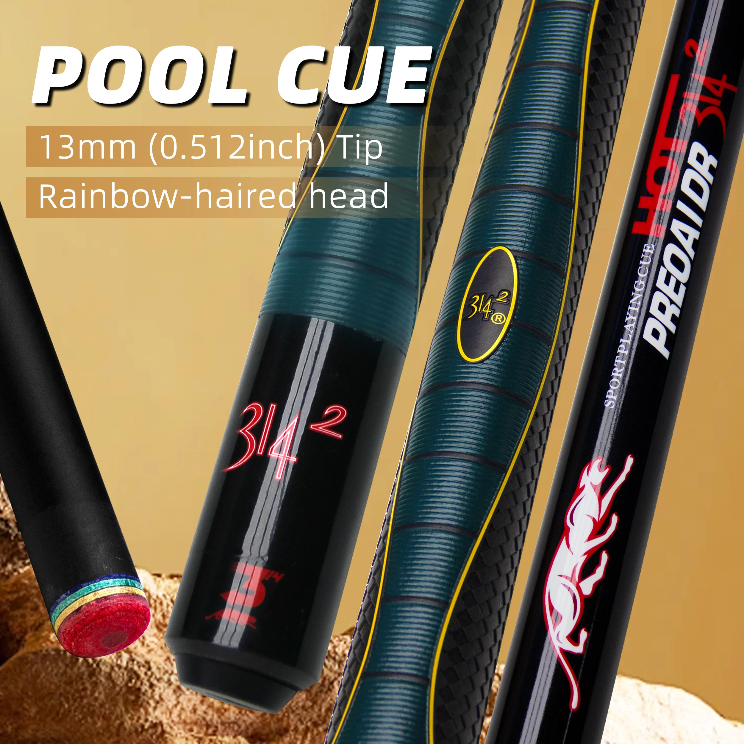 Professional Carbon Fiber Billiards Cue 13mm Red Leopard Pool Stick Mechanical Grip Quick Connect Joint 9 Ball Carom Competition