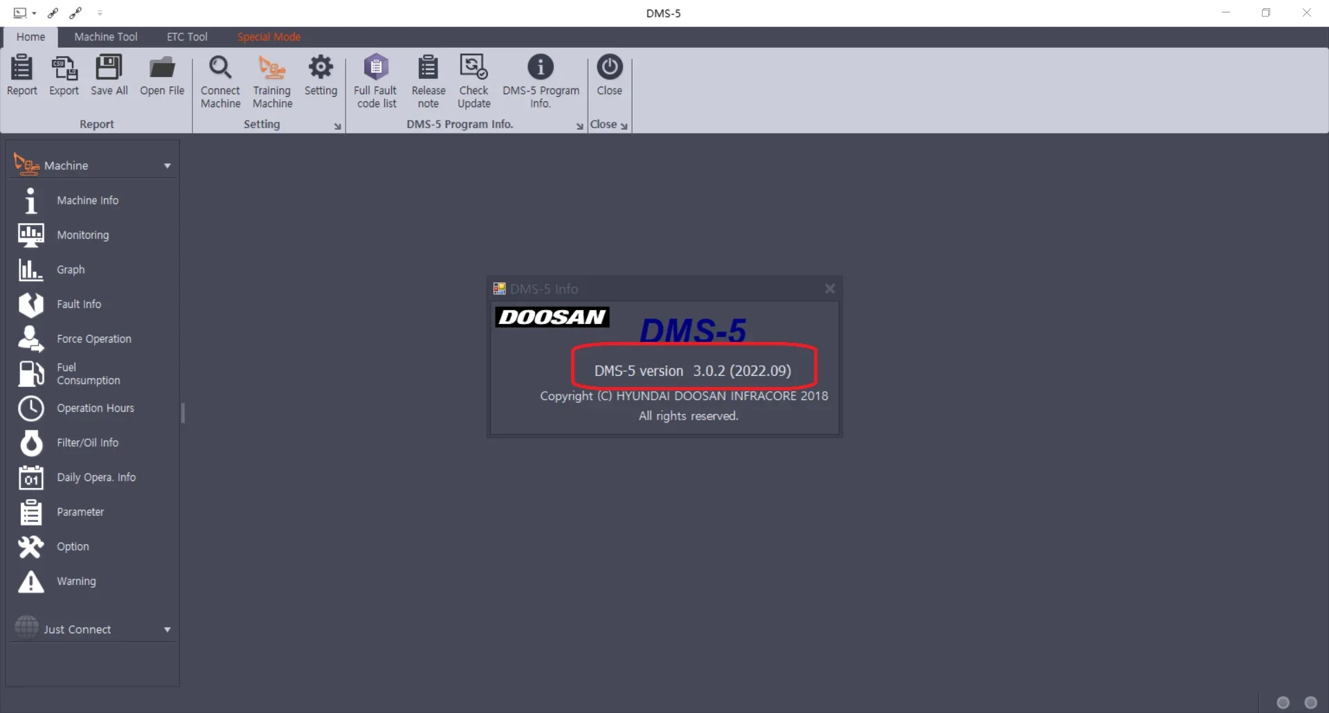 Doosan Excavator / Wheel Loader Monitoring Program DMS-5 v3.2.1 Special Mode [09.2024]