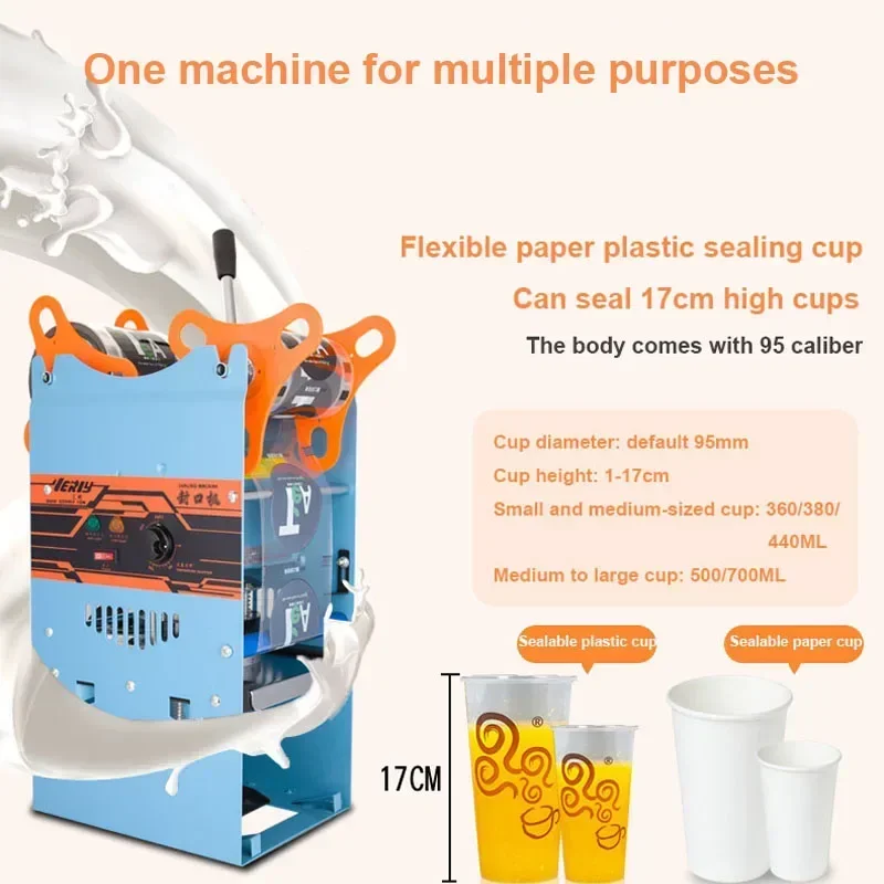 For Manual Plastic Or Paper Bubble Tea Cup Sealer Applicable To Milk Tea /Coffee Shop/Cakery/Snack Bar Drink Sealing Machine