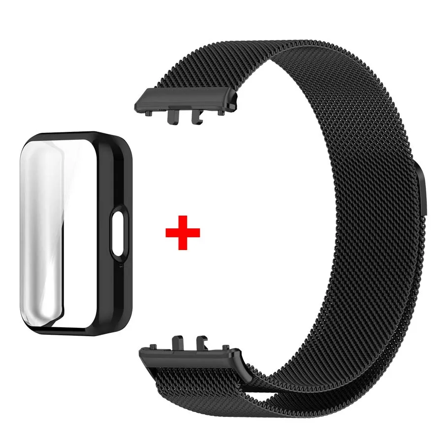 Metal Magnetic Strap For Samsung Galaxy Fit 3 Watch Band TPU Case Screen Protector For Samsung Fit 3 Wristband Bracelet Acceeory