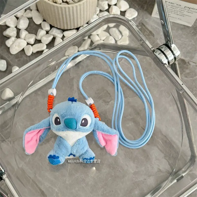 New Disney Lilo and Stitch cute creative Stitch doll student detachable mobile phone back clip diagonal anti-fall lanyard gift