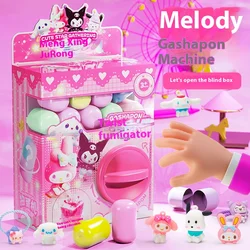 Children's Toys for Girls Cartoon Melody Egg Twisting Machine Mini Doll Grabbing Machine DIY Sanrio Blind Box Toy Surprise Box