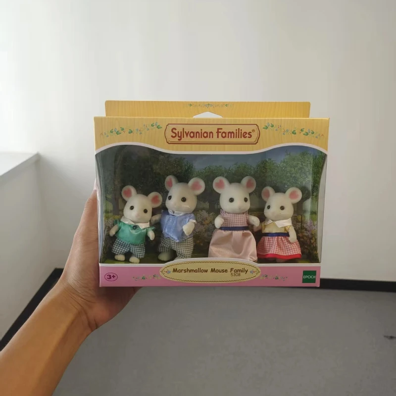 Sylvanian Families Panda/Riccio/Flora Coniglio Famiglia Set Casa da gioco Cute Anime Figure Giocattoli da collezione Ornamenti per la stanza Regalo per bambini