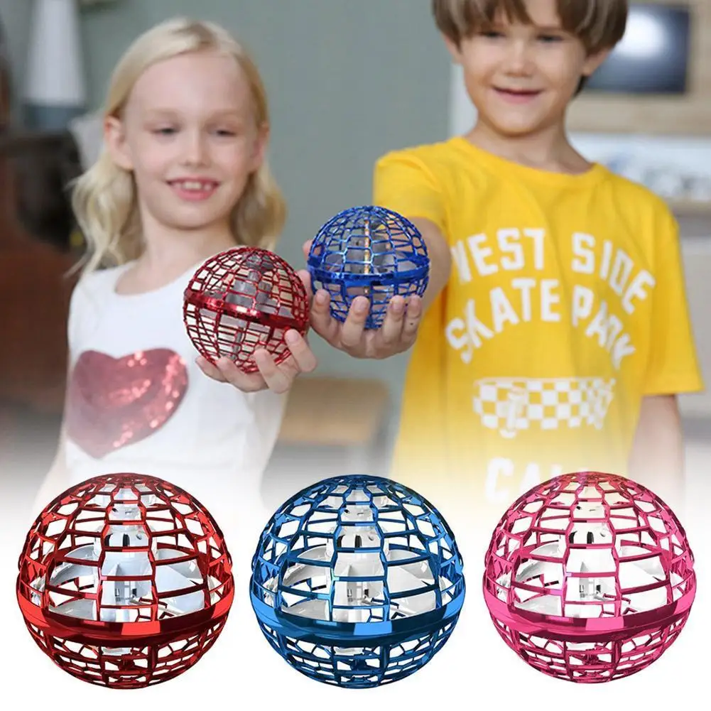 Magic Flying Ball Pro Mini with LED Glow Lights, 360° Rotating Remote & Hand Controlled Spinner, Luminous Toy for Teens & Adults