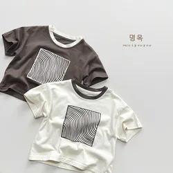 Personalized Printing ~ Summer Boy Short Sleeve T-shirt Korean Cotton Printed Girl Baby Children's Day Top Fashion Children's Cl