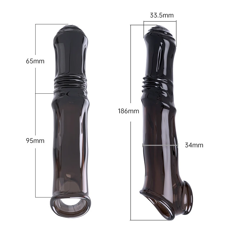 Adult Penis Extender Enlargement Reusable Condom Penis Sleeve Sex Toys For Men Extension Cock Ring Horse Dicks Delay Ejaculation