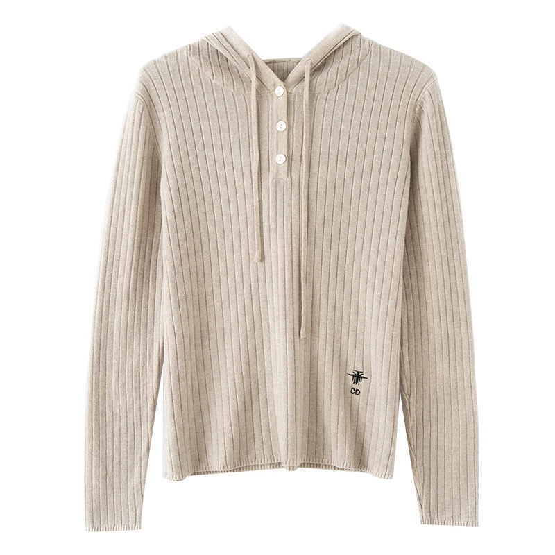 Sweat à capuche en laine tricoté pour femme, ample et décontracté, manteau, Design de chapeau, couleur, pour les déplacements, nouvelle collection automne hiver