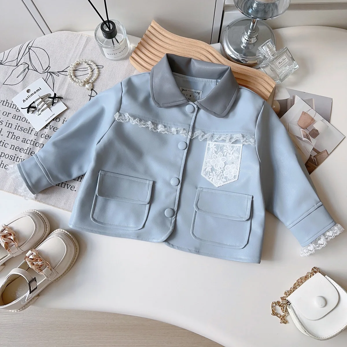 

Кожаные пальто для девочек, весна-осень 2023 года, новые детские модные куртки для маленьких девочек, одежда для детей, топы принцессы, милая верхняя одежда, От 6 до 7 лет