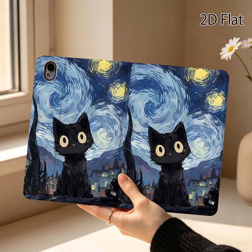 Cartoon Black Cat Starry Night Soft For Lenovo Xiaoxin Pad Pro Tab P12 P11 11 11.2 11.5 10.6 inch K10 M10 Plus Tablet Case