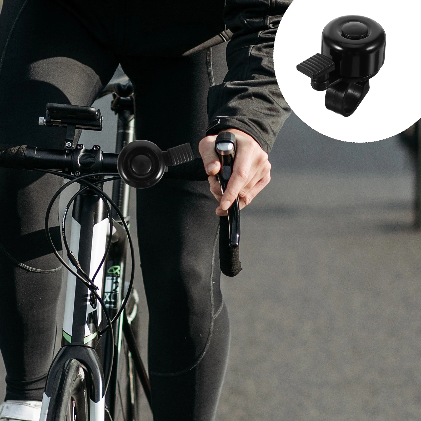 

Mini Bike Bell for Mountain Road Bike Kids Adult Bicycle Safety Accessory Loud Clear Ringtone Easy Install Black
