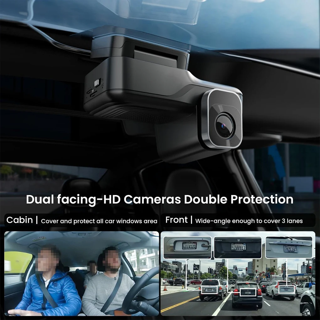 4G Dashcam Front and Inside Two-Way Talk Car DVR Remote Live-View IR Night Vision Car DVR 24/7 Parking Sentry Mode Cloud Storage
