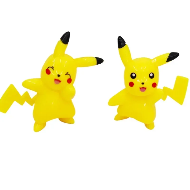 Desktop Decoratie Ornamenten Plastic Pikachu 6-delig Kawaii Auto Speelgoed Elf Baby Anime Figuren Mooie poppen Schattig Girly Heart