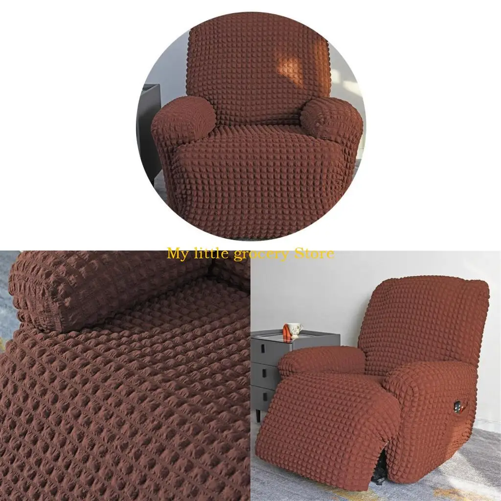 

D5BD Elastic Bubble Tub Single Sofa Cover with Single Armrest Armchair Slipcover for Living Area and Easy Cleaning