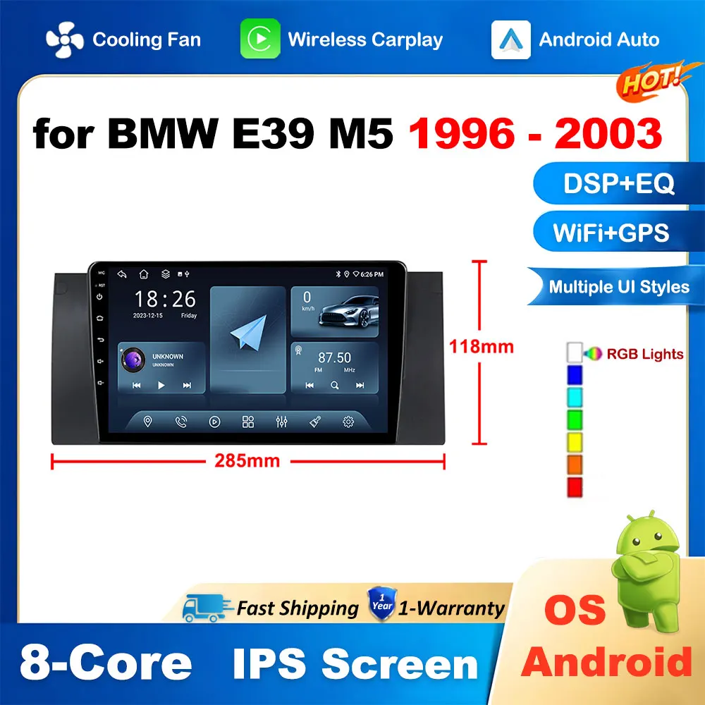 

Автомобильный радиоприемник Android авто для BMW E39 M5 1996 - 2003 4G + Wifi мультимедийный проигрыватель GPS навигация автомобиля воспроизведение беспроводной экран No 2Din