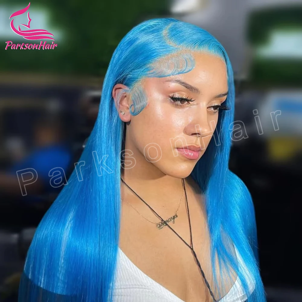 

Dark Blue 13x6 Transparent Lace Frontal Wig Straight Wigs For Women 613 Colored 13x4 HD Lace Front Blonde Human Hair Wigs 250%