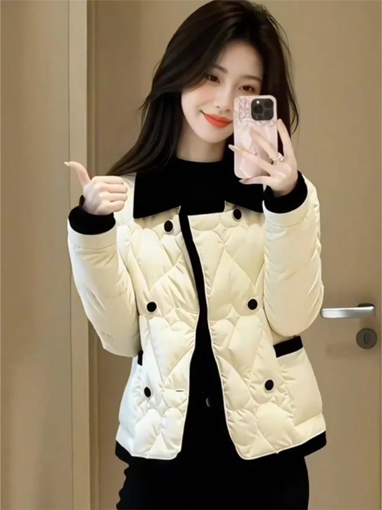 

Korean Style Short Cotton Jacket Stand Collar Retro Fashion Gentle Wind Unique Little Cotton Coat Women's Fashion Winter Coat