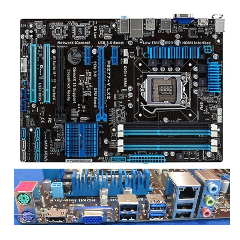 

Intel Z77 P8Z77-V LX2 motherboard Used original LGA1155 LGA 1155 DDR3 32GB USB2.0 USB3.0 SATA3 Desktop Mainboard