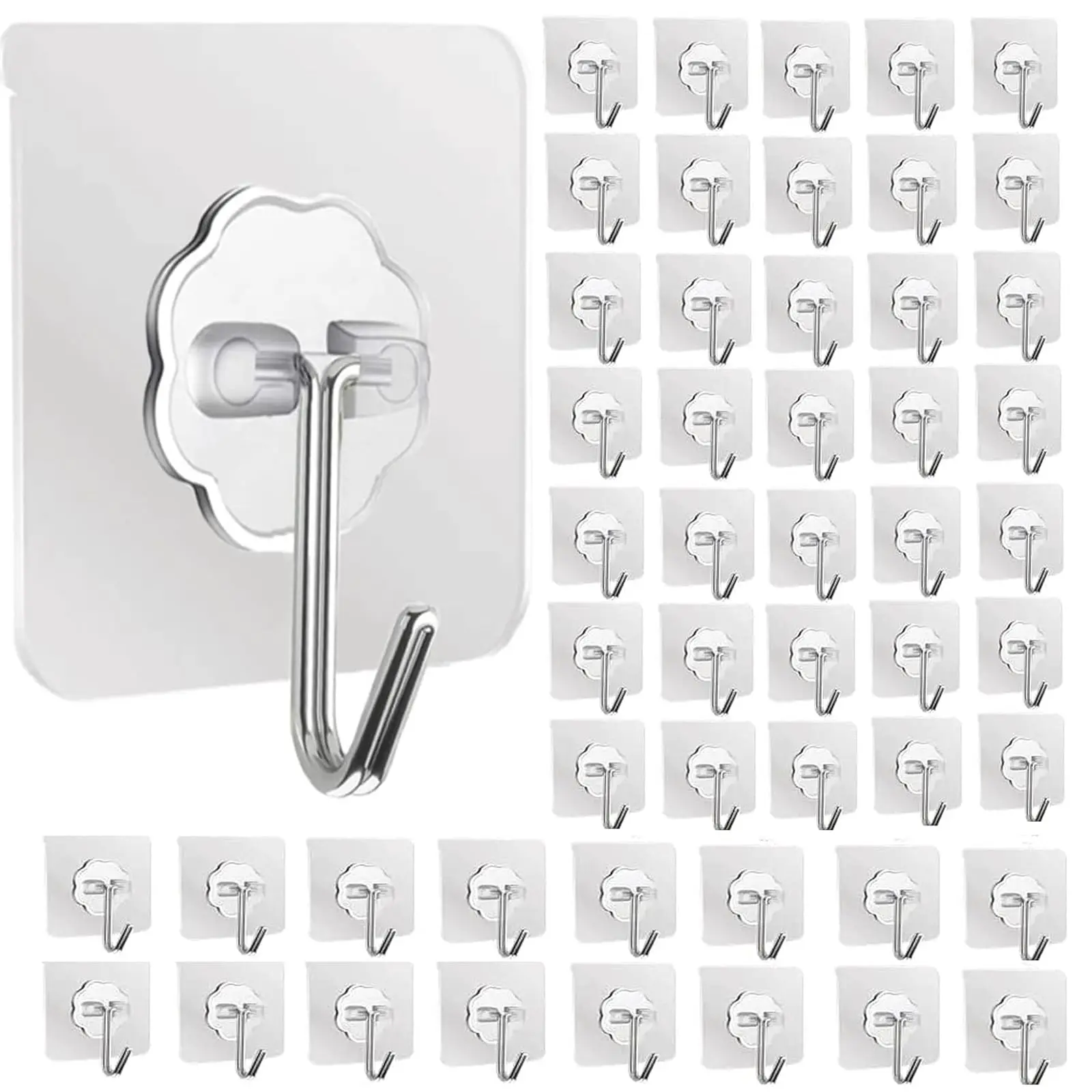 30pc Transparent Wall Mount Hooks - Strong Grip, Traceless, Easy Install, Multifunctional for Modern Decor image 4