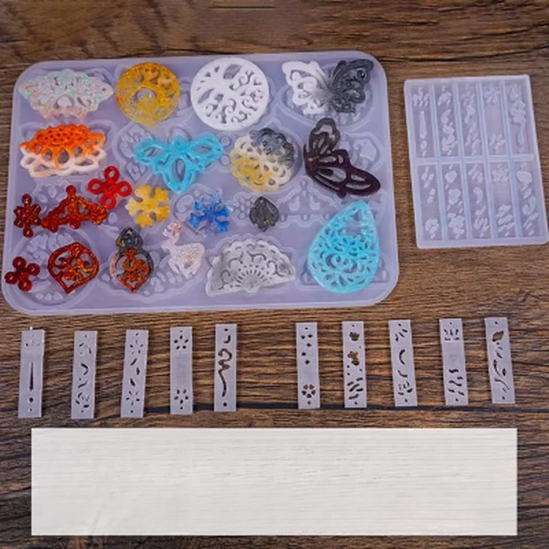 شفافة لتقوم بها بنفسك الحرفية الايبوكسي قلادة نموذج إسقاط المعلقات قوالب السيليكون كريستال القرط الراتنج قوالب أدوات صنع المجوهرات #4