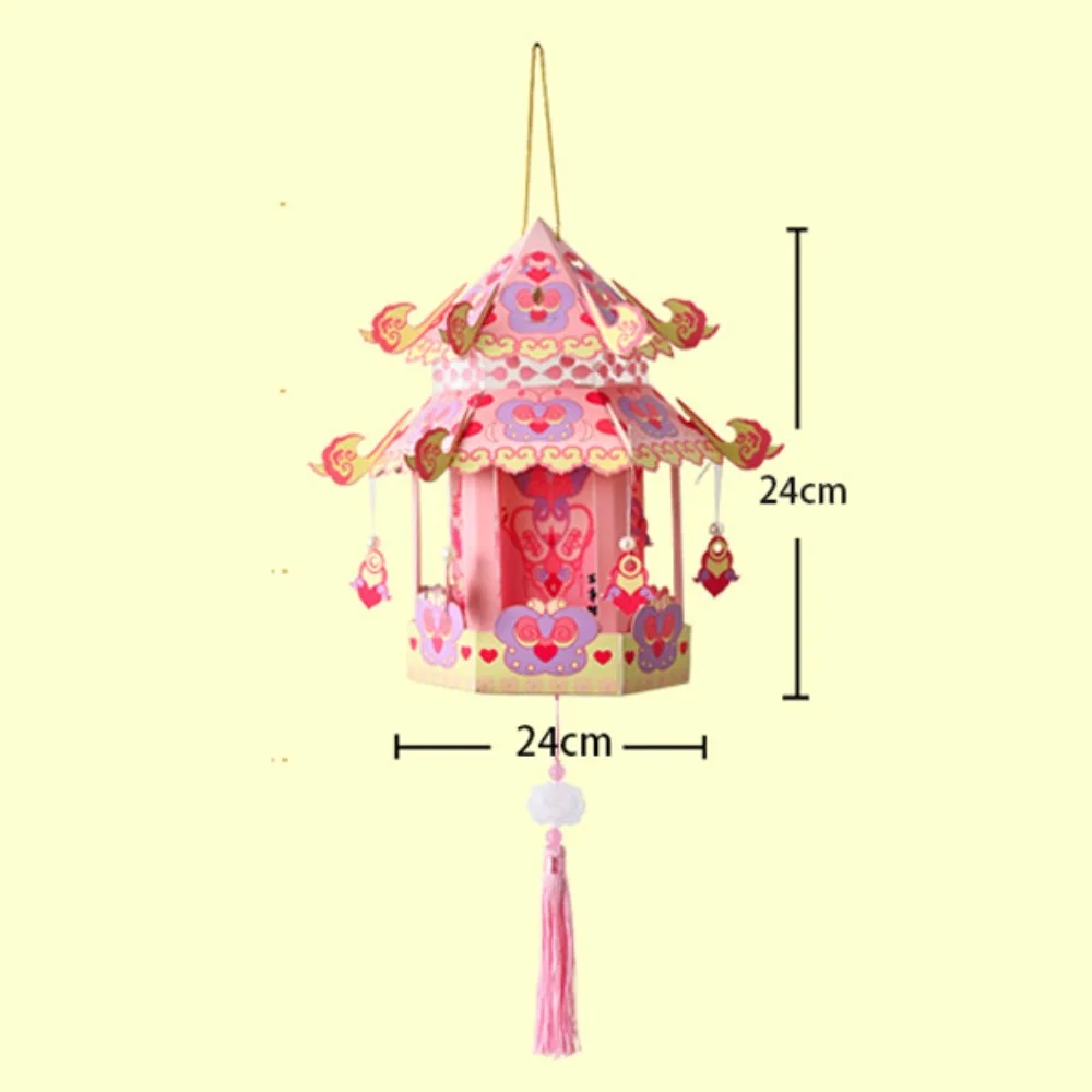 DIY Mid-Autumn Festival Lanterns LED Handmade Chinese Lamp Handmade Material Package Traditional Festival Festival Hanging Lamps