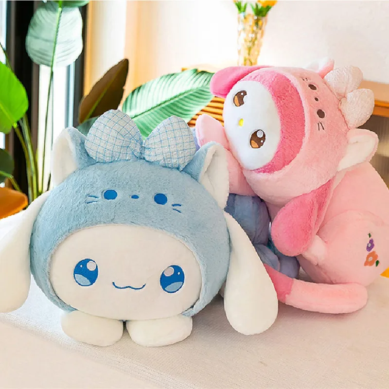 

35/45/55cm Sanrio Creativity Cinnamoroll My Melody Kuromi Plush Toy Pillow Cartoon Anime Soft Stuffed Dolls Kids Birthday Gift