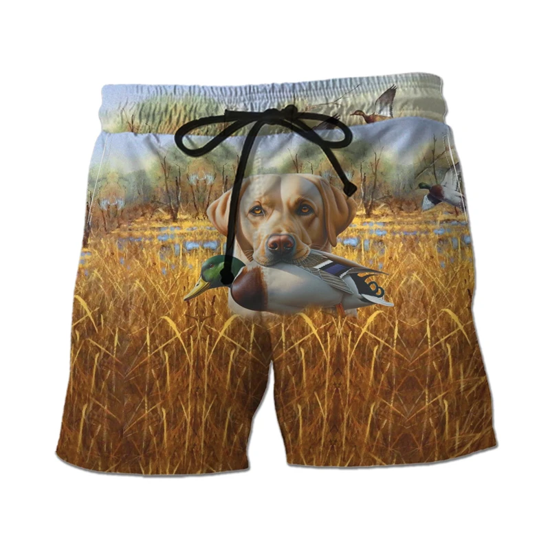 Animal Duck Cow Hawaiian Flower Graphic Short Pants For Men Clothes Chicken Deer 3D Printed Beach Shorts Aloha Kids Trunks Top