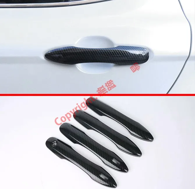 

Carbon Fiber Style Door Handle Cover Trim With Smart Hole For Toyota Camry MK8 2018 2019 Car Accessories Stickers