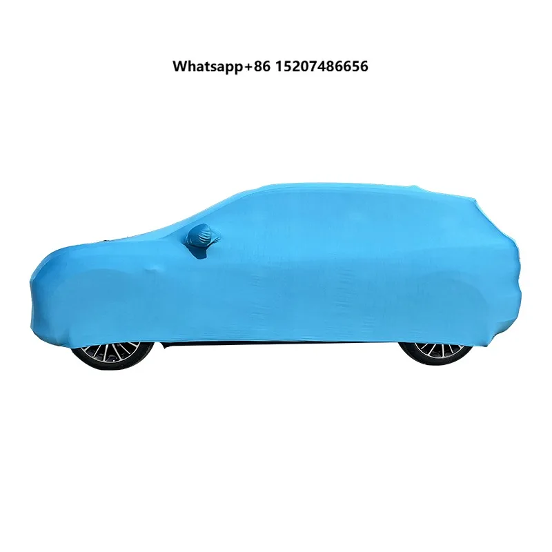 Factory Direct Sales of  High Quality Scratch Resistant and Dustproof Black Satin Stretchable Indoor Car Covers Soft Fleece