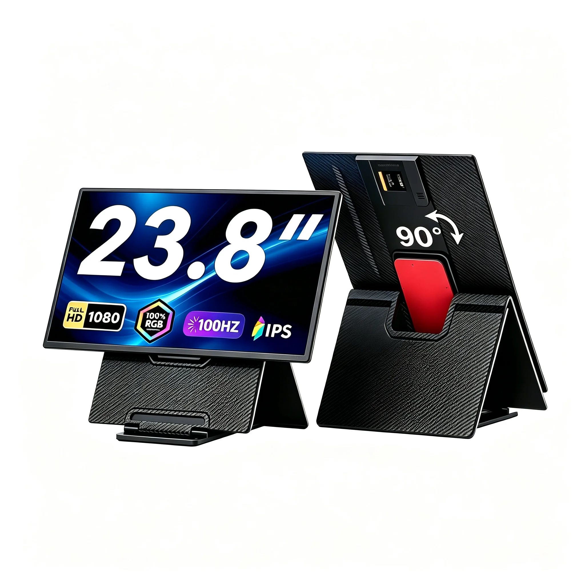 New Design One Cable Connection D1 23.8Inch IPS 1920*1080p FHD Portable Widescreen Monitor Built-in Speaker For Laptop Work