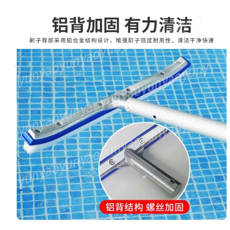 

Щетка для бассейна 18 дюймов с алюминиевой ручкой, 10-дюймовая насадка из стальной проволоки/пластика для очистки прудов от мха