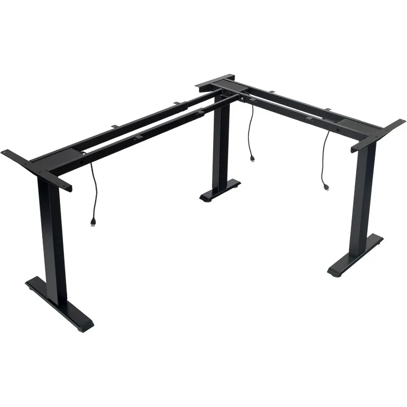 3-Motor Electric Adjustable Standing and Sitting Computer Desk with 3 Legs for Home and Office 270lb Weight Capacity