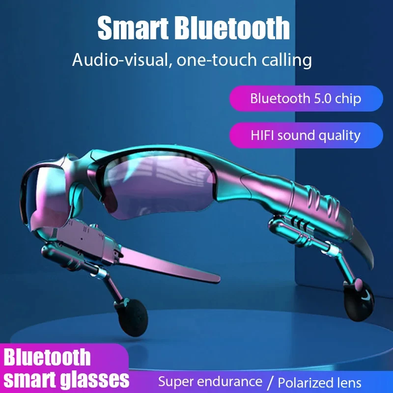 Sport Stereo Wireless Bluetooth 5.0 Headset Telephone Driving Sunglasses/mp3 Riding Eyes Glasses With colorful Sun lens